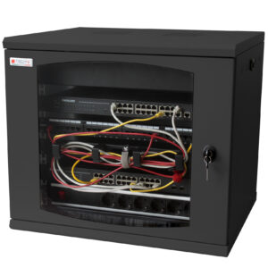 Armadio Rack 19'' a muro 13 unità sezione unica prof. 500mm Nero