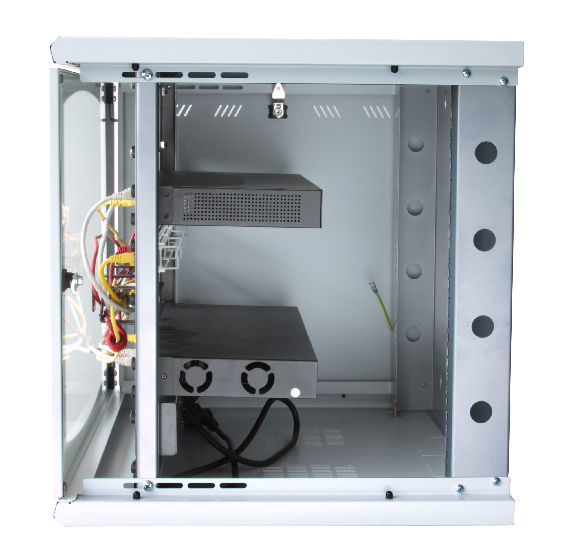 Armadio Rack 19'' a muro 16 unità sezione unica prof. 500mm Grigio - immagine 3