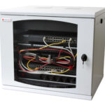 Armadio Rack 19'' a muro 16 unit&agrave; sezione unica prof. 500mm Grigio