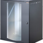 Armadio Rack 19'' a Muro 16U P 600mm L 800mm Porta Vetro Nero