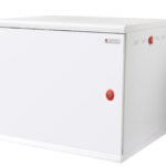 Armadio Rack 19'' a muro 16U sezione unica P.600mm Porta Cieca Bianco