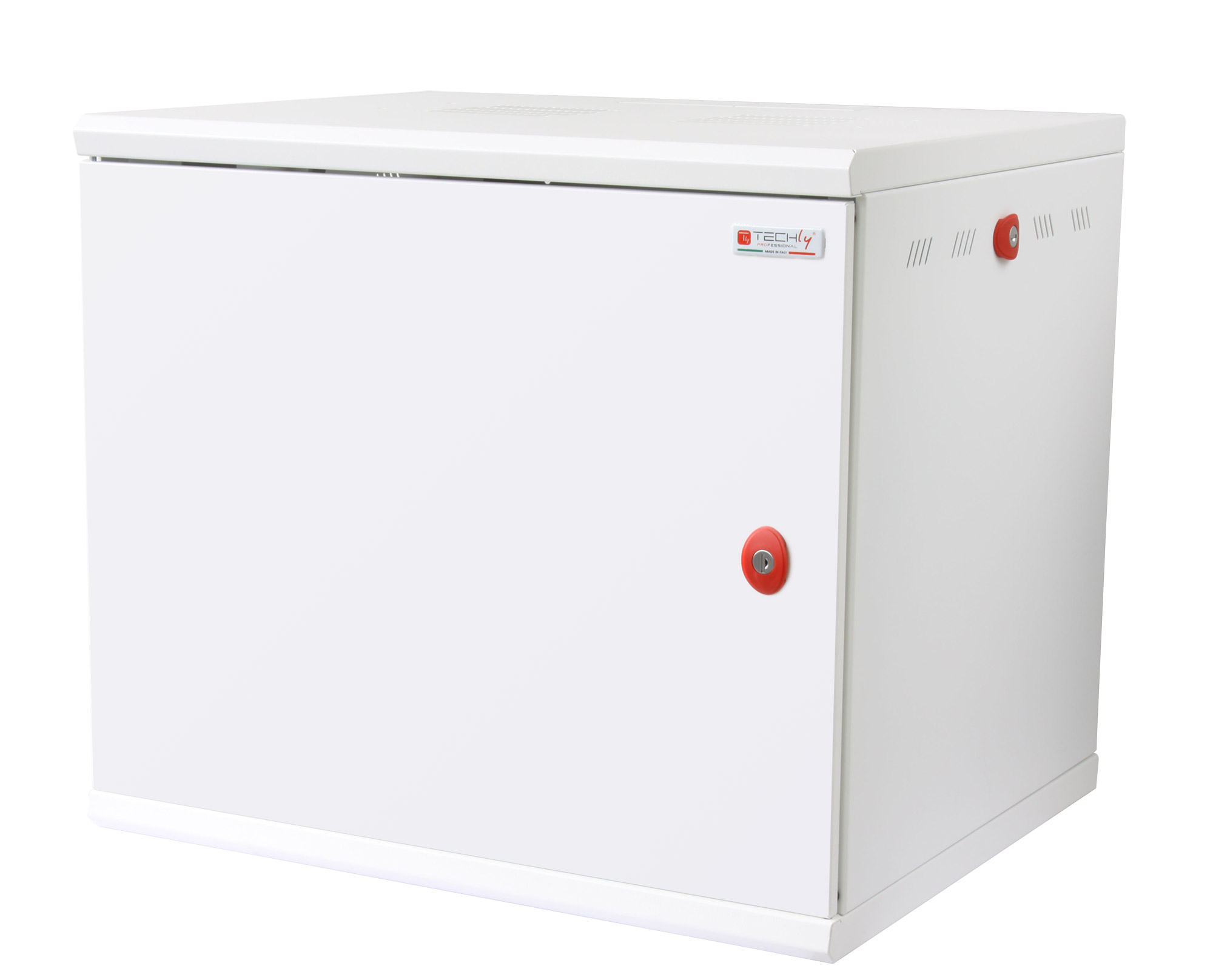 Armadio Rack 19'' a muro 16U sezione unica P.600mm Porta Cieca Bianco