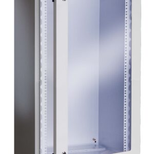 Armadio Rack 19'' a muro 17U grigio IP65 porta vetro prof. 200mm