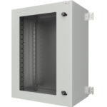 Armadio Rack 19'' a muro 17U grigio IP65 porta vetro prof. 600 mm