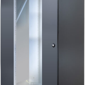 Armadio Rack 19'' a Muro 22U P 600mm L 800mm Porta Vetro Nero