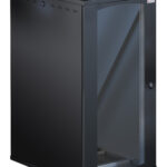 Armadio Rack 19'' a Muro 22U P 800mm L 600mm Porta Vetro Nero