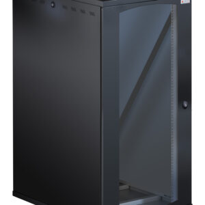 Armadio Rack 19'' a Muro 22U P 800mm L 600mm Porta Vetro Nero