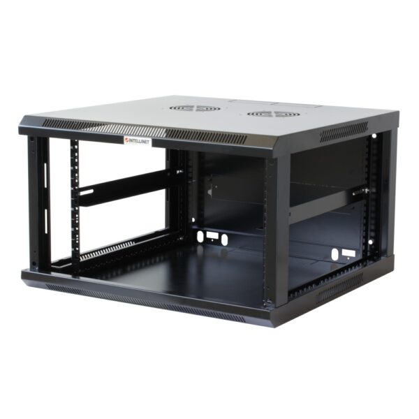 Armadio Rack 19'' a muro 6 unità sezione unica profondità 450mm Nero - immagine 3