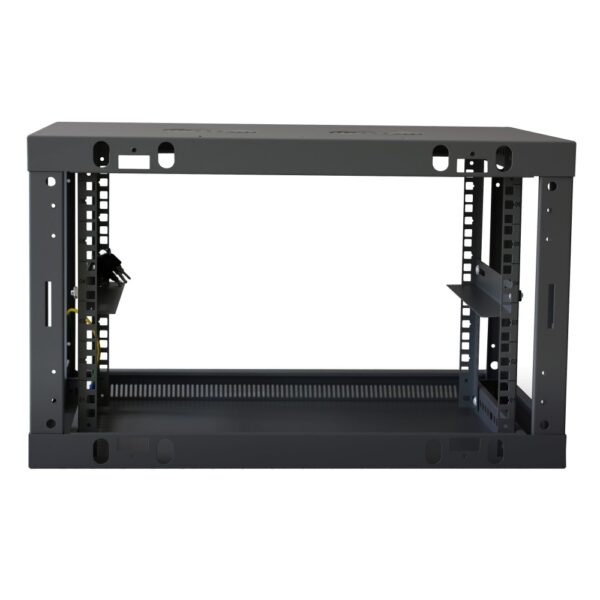 Armadio Rack 19'' a muro 6 unità sezione unica profondità 450mm Nero - immagine 4