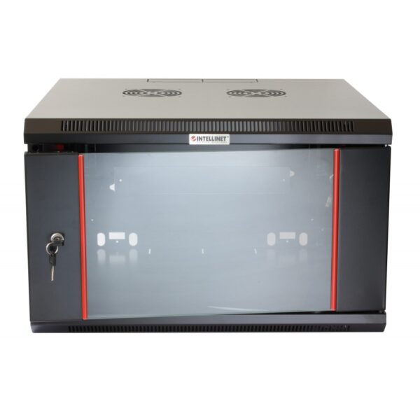 Armadio Rack 19'' a muro 6 unità sezione unica profondità 450mm Nero - immagine 8