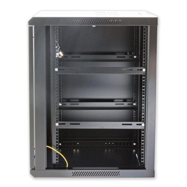 Armadio Rack 19'' a muro 6 unità sezione unica profondità 450mm Nero - immagine 10