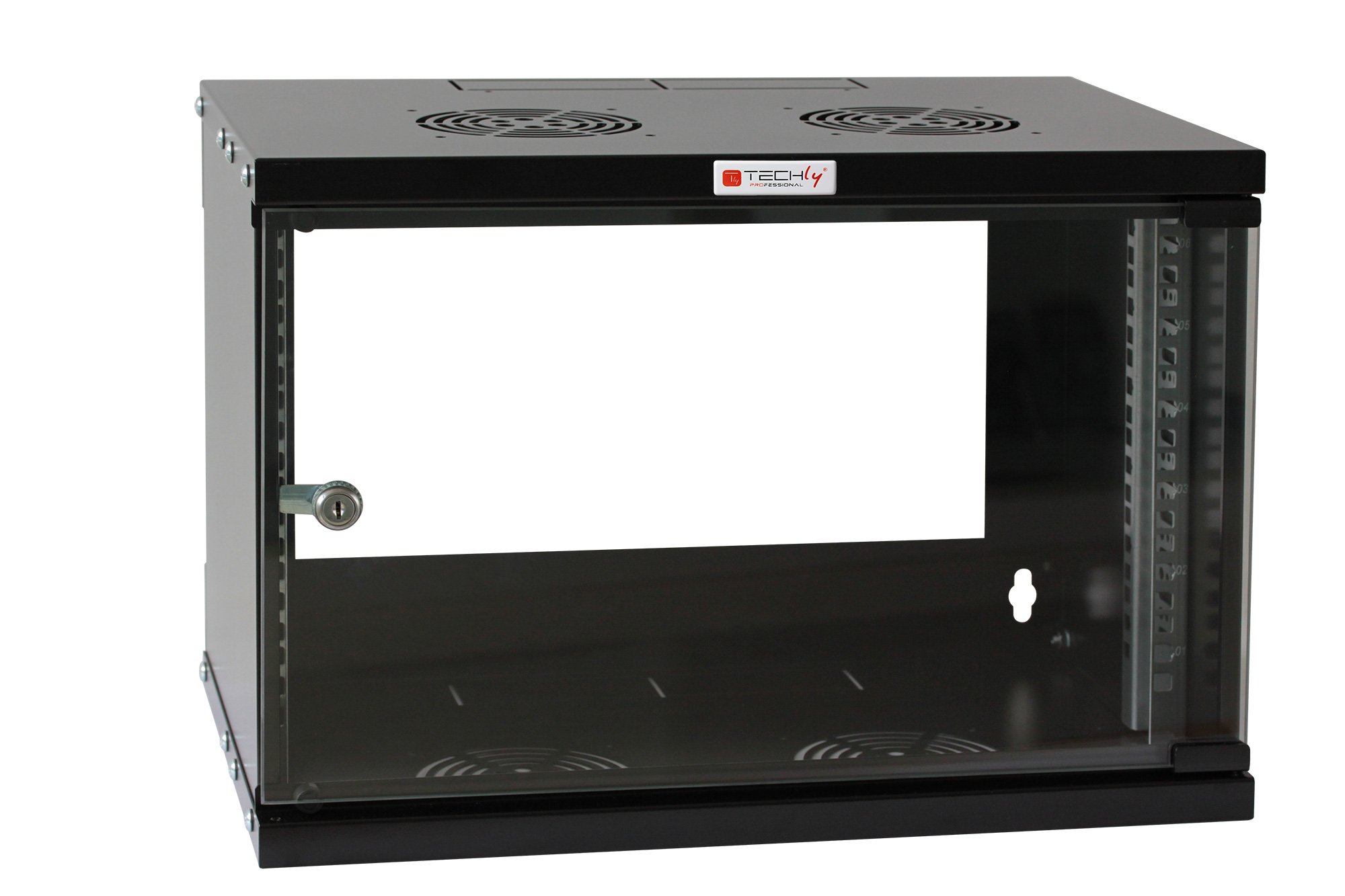 Armadio Rack 19'' a Muro 6U prof. 450 Nero Assemblato - immagine 3