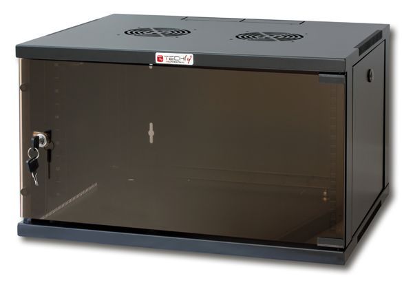 Armadio Rack 19'' a Muro 6U prof. 450 Nero Assemblato