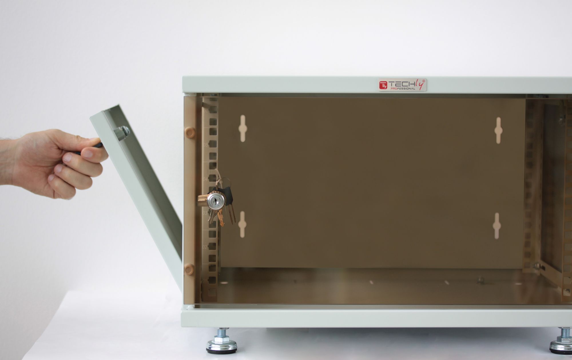 Armadio Rack 19'' a Muro 6U prof. 450 Nero Assemblato - immagine 3