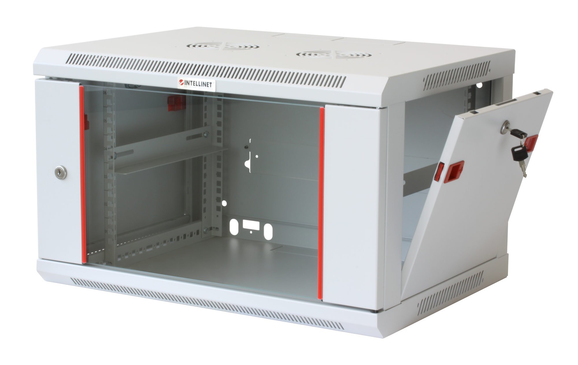 Armadio Rack 19'' a muro 9 unità sezione unica prof. 600mm Grigio