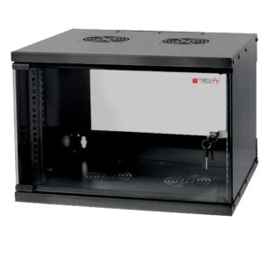 Armadio Rack 19'' a Muro 9U prof. 450 Nero Assemblato