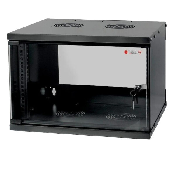 Armadio Rack 19'' a Muro 9U prof. 450 Nero Assemblato