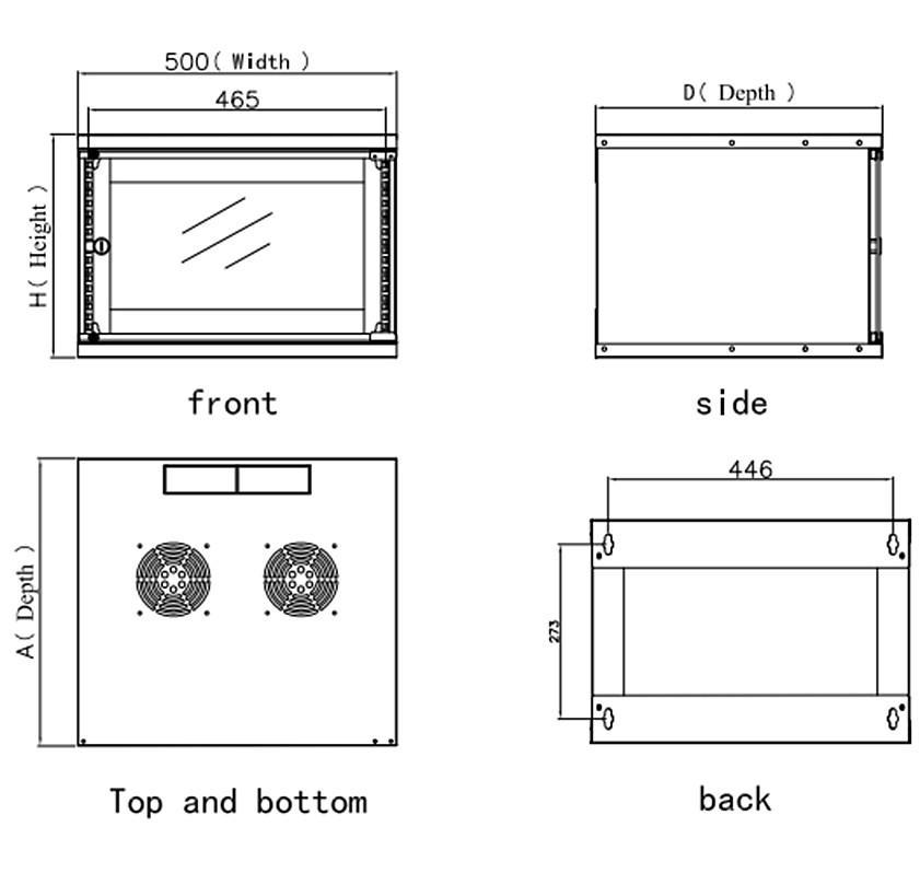 Armadio Rack 19'' a Muro 9U prof. 450 Nero Assemblato - immagine 6