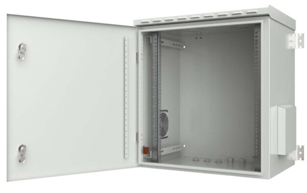 Armadio Rack 19'' a Parete 16U Grigio IP55 Porta Cieca prof. 450 mm - immagine 2