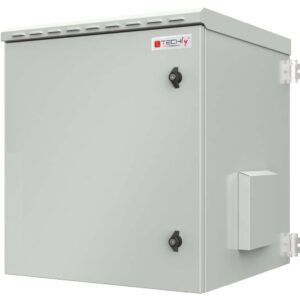 Armadio Rack 19'' a Parete 16U Grigio IP55 Porta Cieca prof. 600 mm