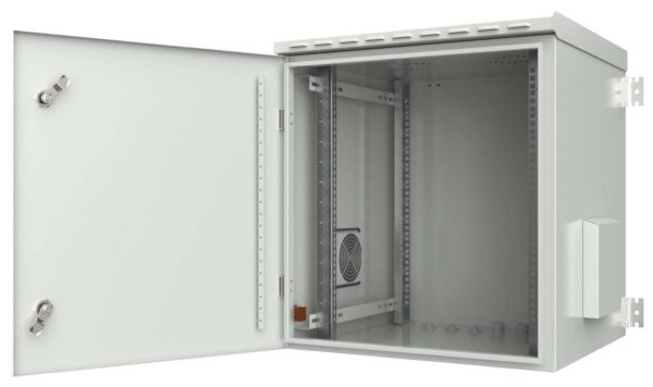 Armadio Rack 19'' a Parete 20U Grigio IP55 Porta Cieca prof. 600 mm - immagine 2