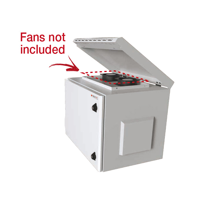 Armadio Rack 19'' a Parete 20U Grigio IP55 Porta Cieca prof. 600 mm - immagine 4