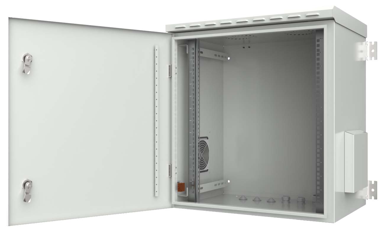 Armadio Rack 19'' a Parete 7U Grigio IP55 Porta Cieca prof. 450 mm - immagine 2