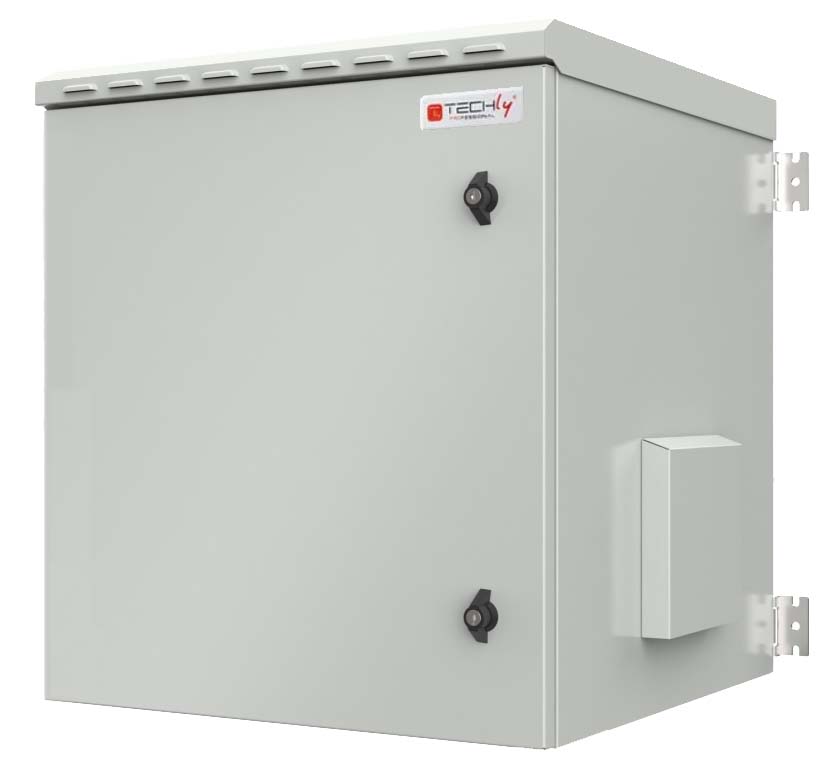 Armadio Rack 19'' a Parete 9U Grigio IP55 Porta Cieca prof. 600 mm