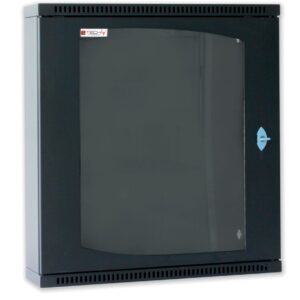 Armadio Rack 19'' Flat a muro p.15cm 12 unità sezione unica Nero