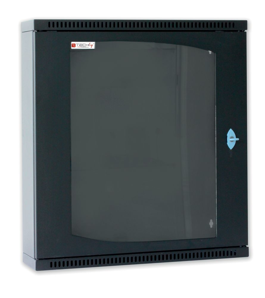 Armadio Rack 19'' Flat a muro p.30cm 12 unità sezione unica Nero