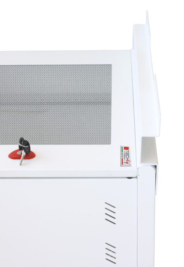 Armadio Rack 19'' ideale per Accumulatori Fotovoltaico 8U P600mm Bianco - immagine 4