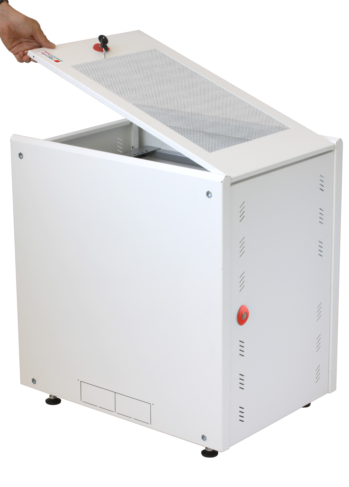 Armadio Rack 19'' ideale per Accumulatori Fotovoltaico 8U P600mm Bianco - immagine 3