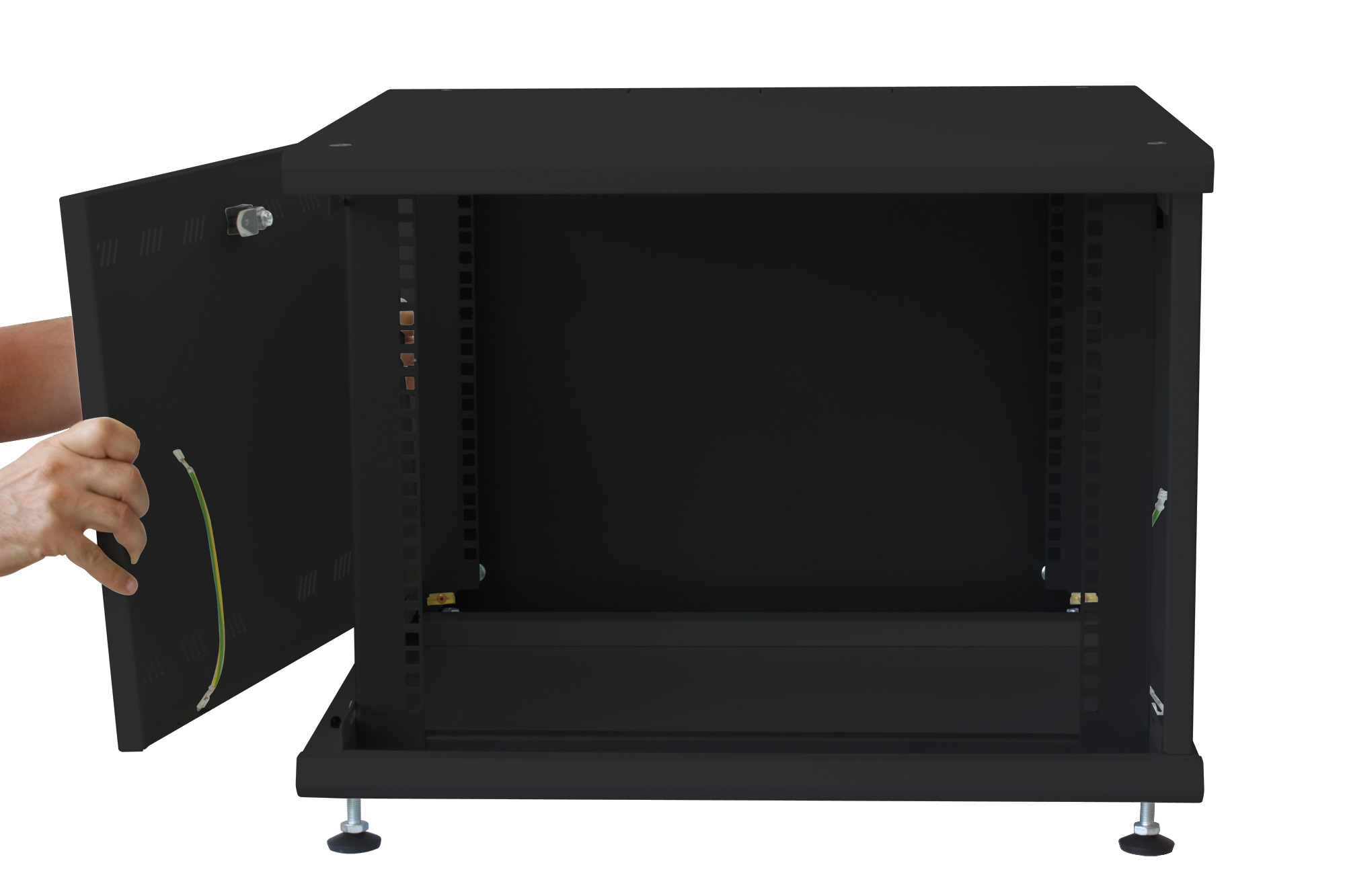 Armadio Rack 19'' ideale per Accumulatori Fotovoltaico 8U P600mm Nero - immagine 8