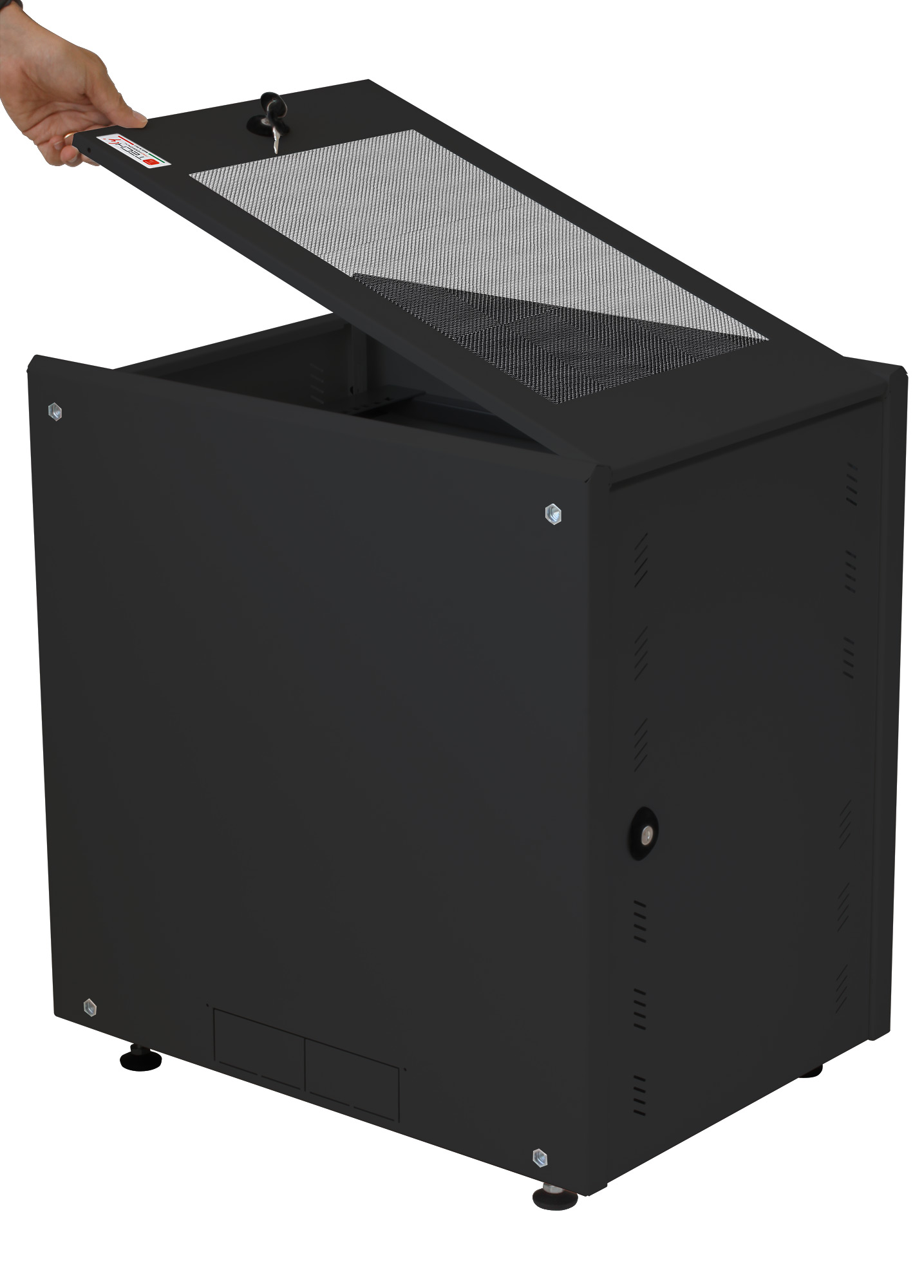 Armadio Rack 19'' ideale per Accumulatori Fotovoltaico 8U P600mm Nero - immagine 5