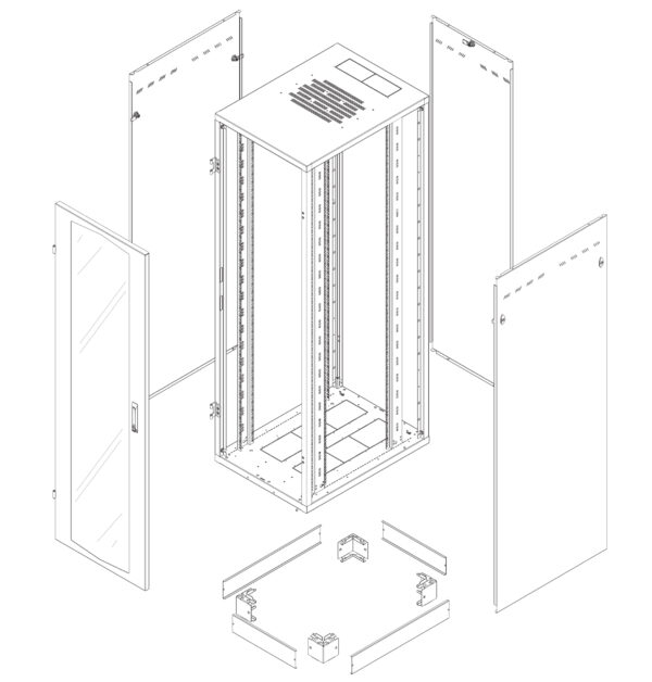 Armadio Rack NextGen 19'' 600x800 47U Nero - immagine 2