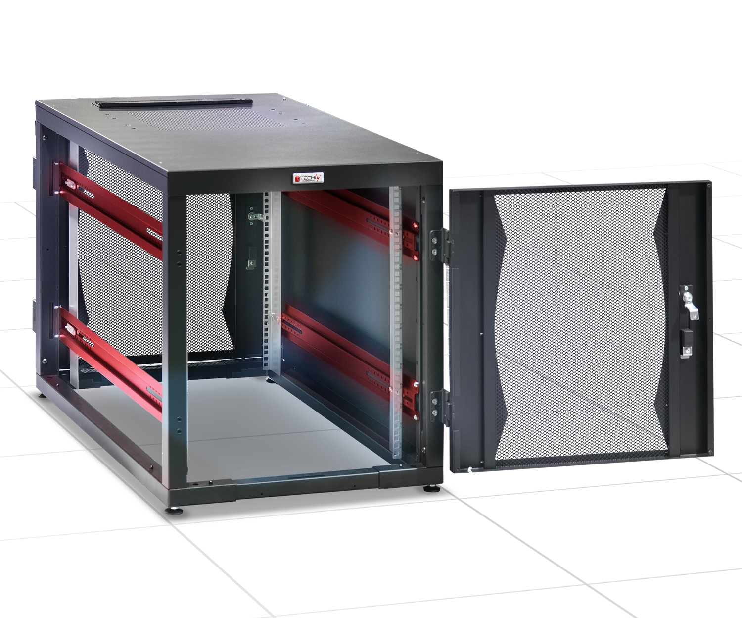 Armadio Server Rack 19'' 600x1000 14 Unita' Nero Flat Pack - immagine 6