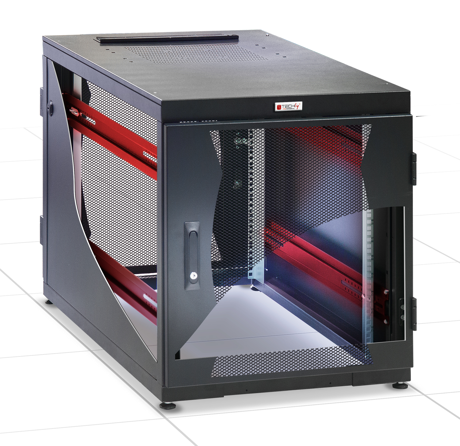 Armadio Server Rack 19'' 600x1000 14 Unita' Nero Flat Pack - immagine 2