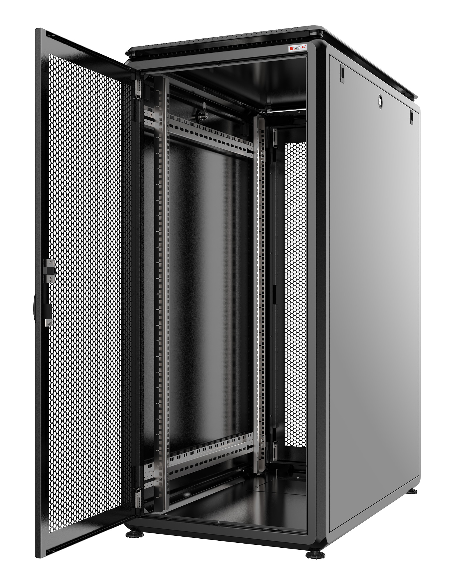 Armadio Server Rack 19'' 800x1000 42U Nero Porta Grigliata serie Evolution Ventilato - immagine 2