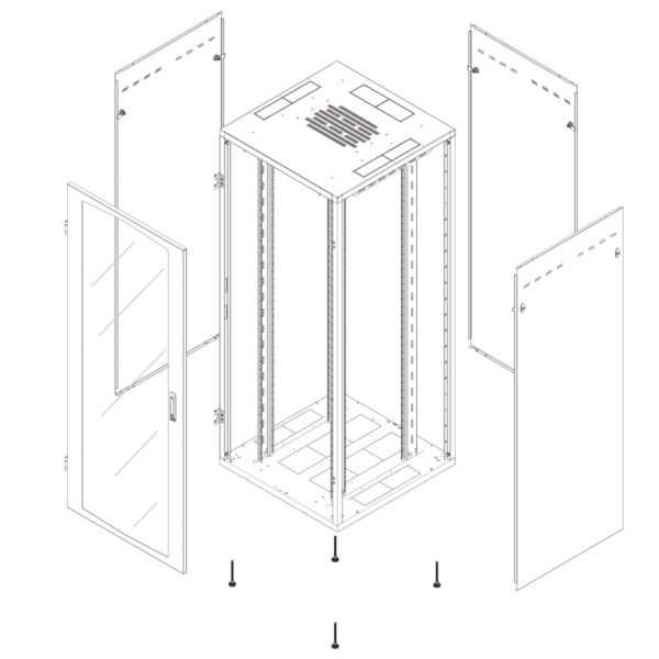 Armadio Server Rack NextGen 1000 19'' 800x1000 33 Unità Nero - immagine 2