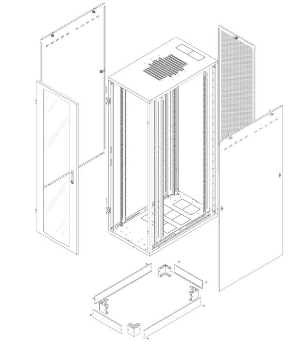 Armadio Server Rack NextGen 1000 19'' 600x1000 42U Nero - immagine 2
