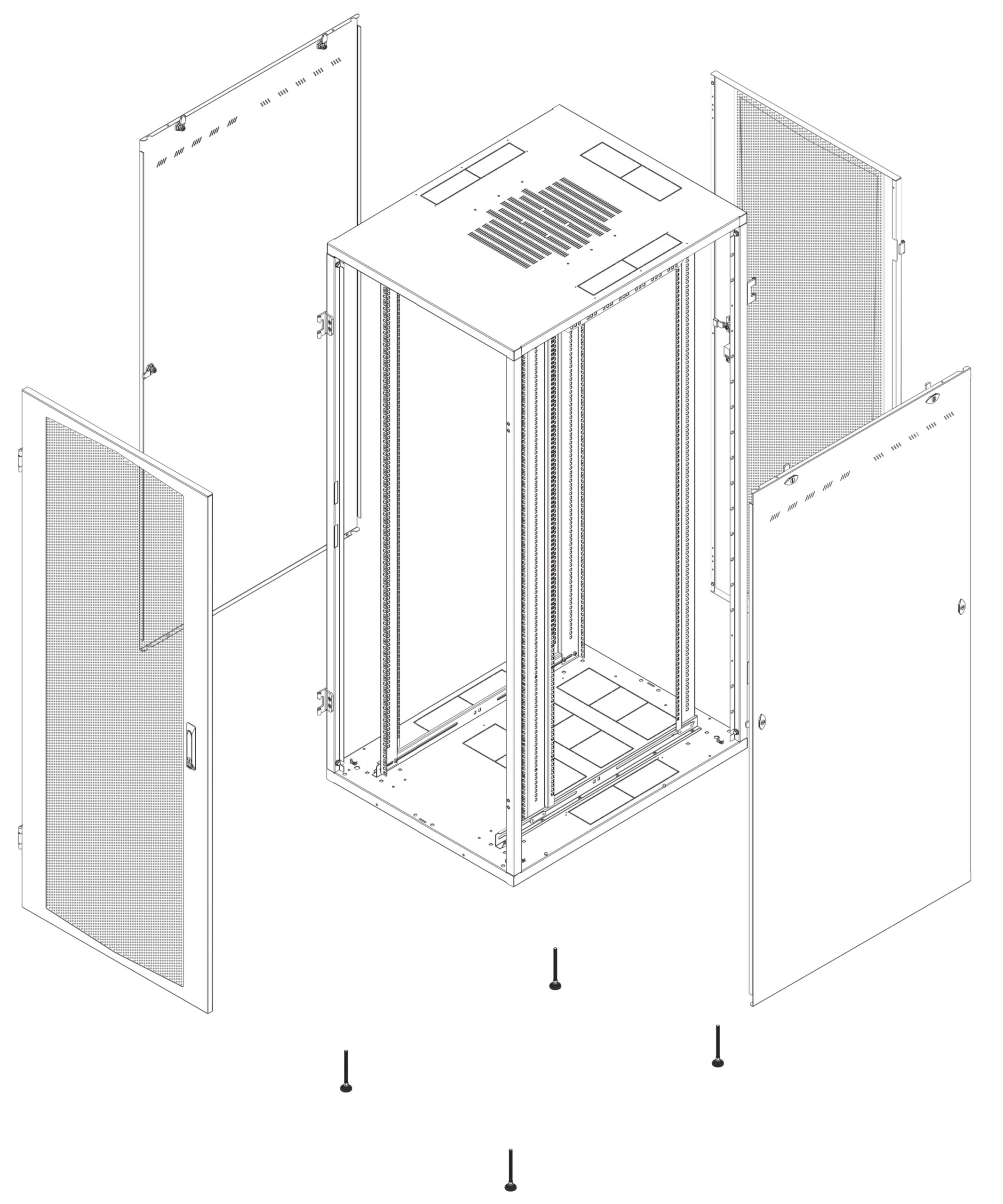 Armadio Server Rack NextGen 1000 19'' 800x1200 42U Nero Porta Grigliata - immagine 2