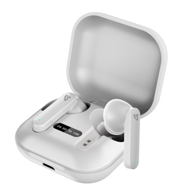 Auricolari Bluetooth v5.1 con Custodia di Ricarica Bianco - immagine 5