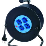 Avvolgicavo 4 prese bipasso/schuko 25 mt