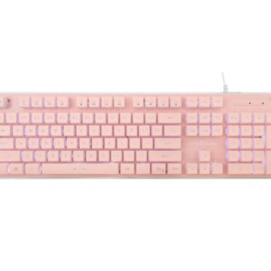 Tastiera Gaming USB 104 Tasti con Retroilluminazione LED Rosa