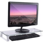 Stand da Scrivania per Monitor o Notebook in Vetro Trasparente