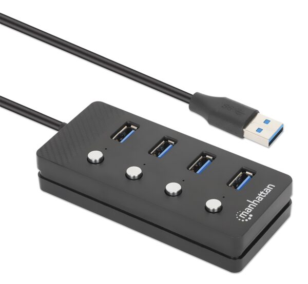 Hub USB 3.0 4 porte Type-A con Interruttori per Singola Porta