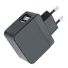 Caricatore 2 USB 2,1A Compatto Spina Europea 2 pin Nero