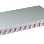 Cassetto Ottico 19'' Assemblato con 12 Bussole e 24 Pigtails LC Duplex Multimodale OM4
