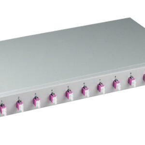 Cassetto Ottico 19'' Assemblato con 12 Bussole e 24 Pigtails LC Duplex Multimodale OM4