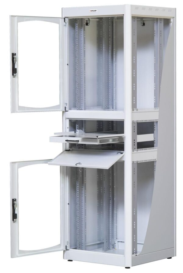 Armadio Rack 19'' 600x600 38U con Ripiano Tastiera Grigio